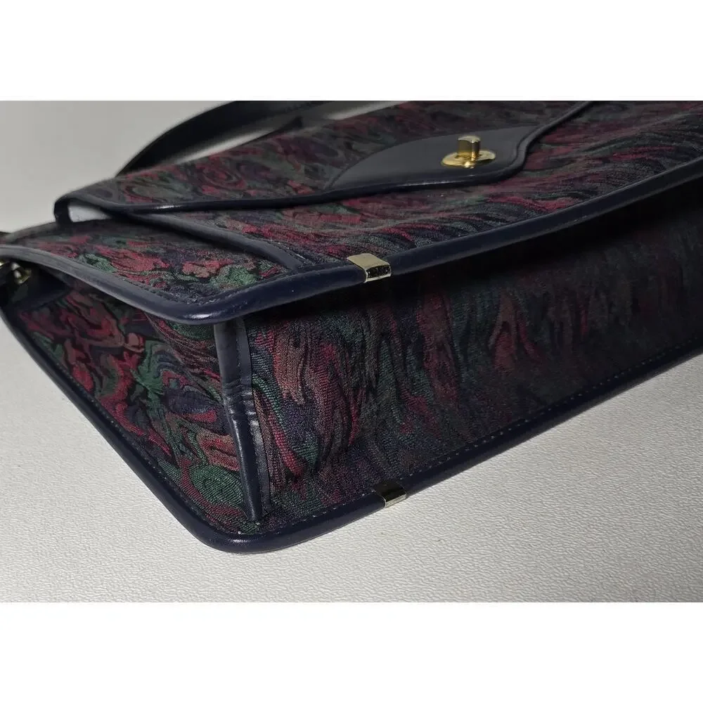 Vintage The French Co. California Briefcase Laptop Bag Leather Tapestry